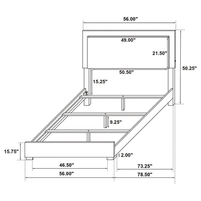 Full LED Panel Bed With Touch Activated Lighting - White