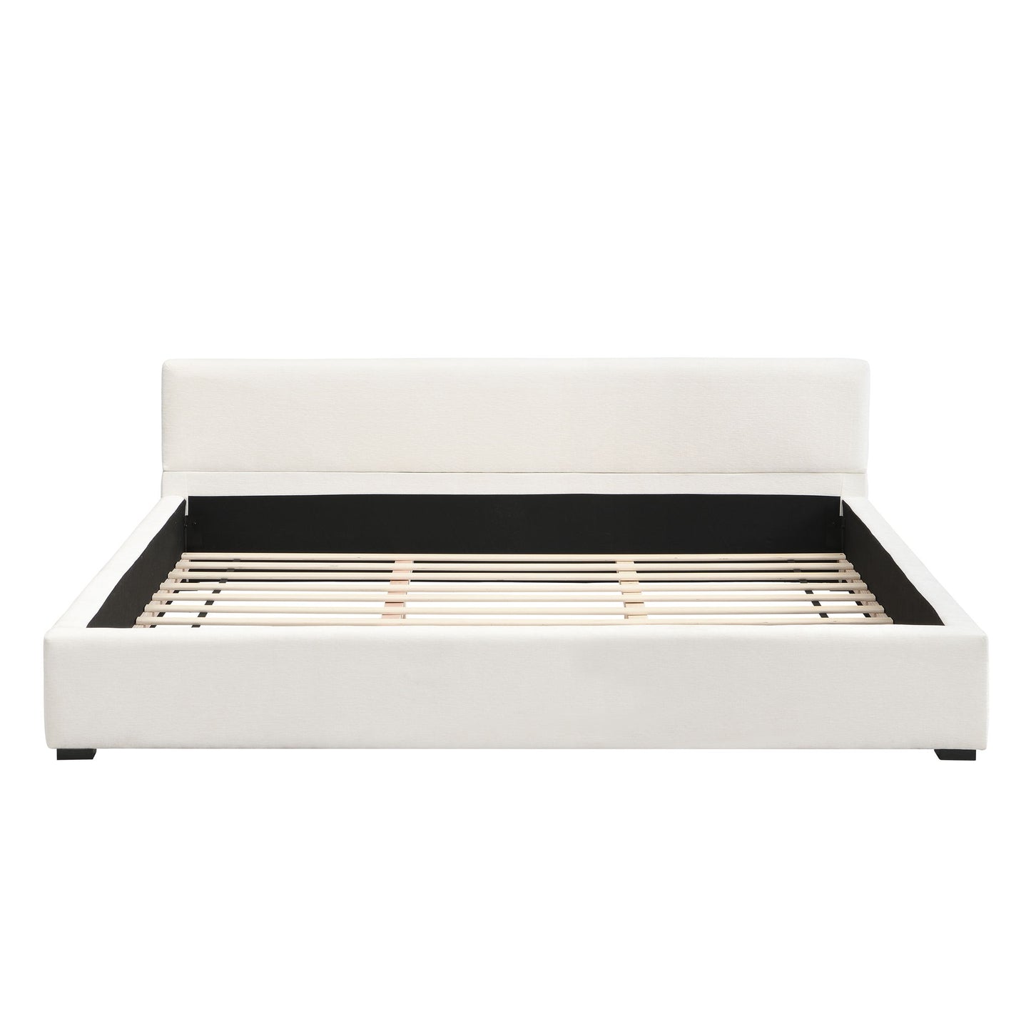 Elegant Wide Edge Bed With Soft Upholstered
