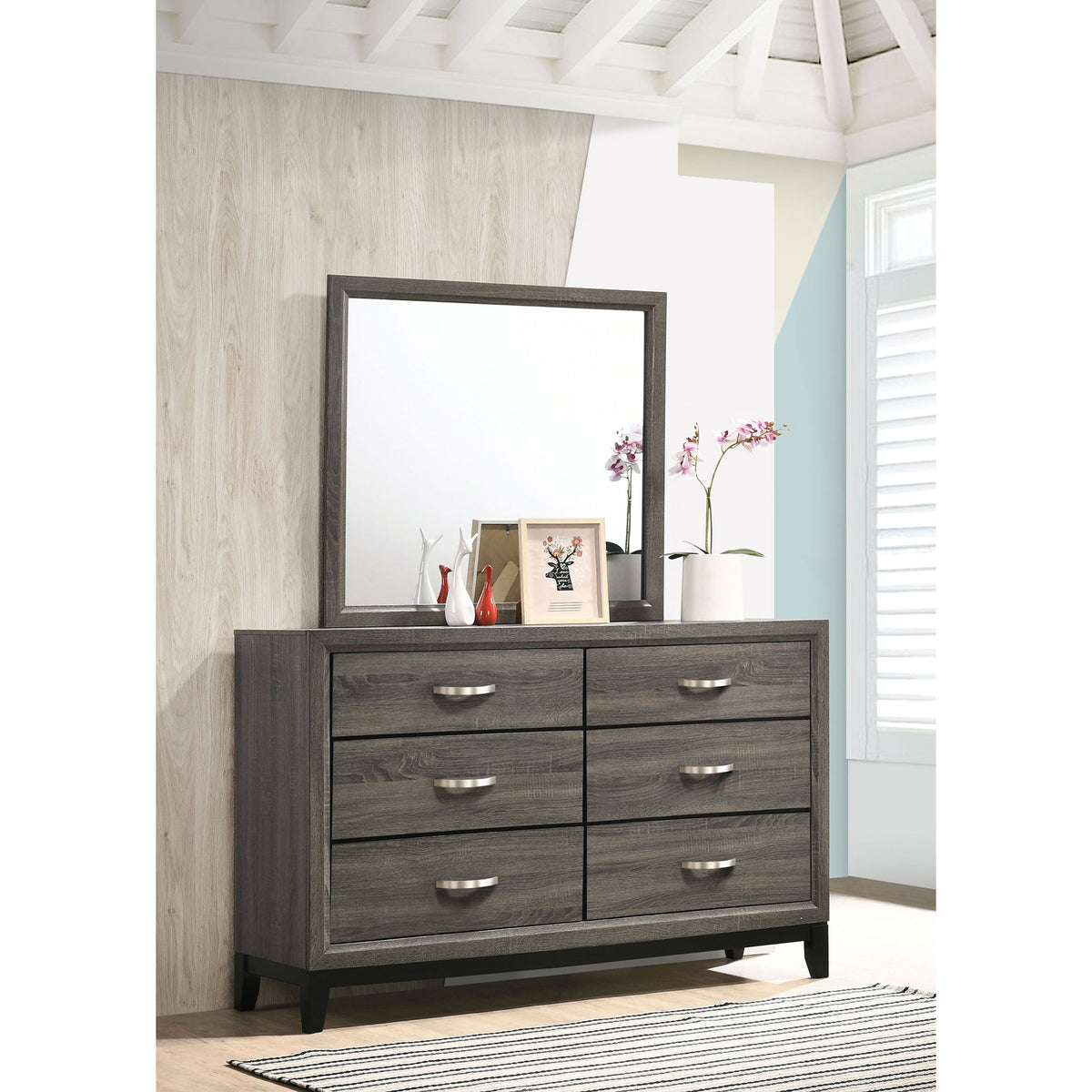 Cabrillo - 6 Drawer Dresser With Mirror - Gray