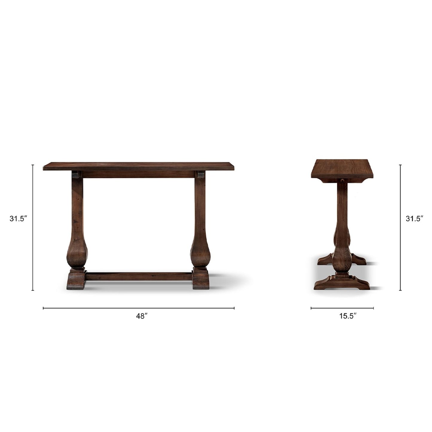 Whitmore - Trestle Console Table - Dark Brown