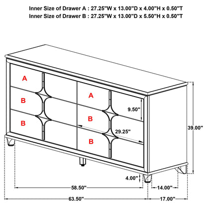 Gwendolyn - 6 Drawer Dresser Cabinet - White