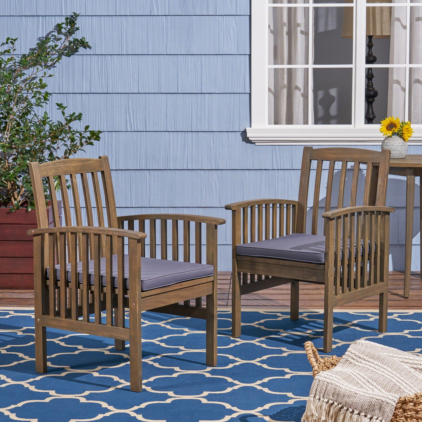 Casa - Acacia Dining Chair Set With Cushions,
