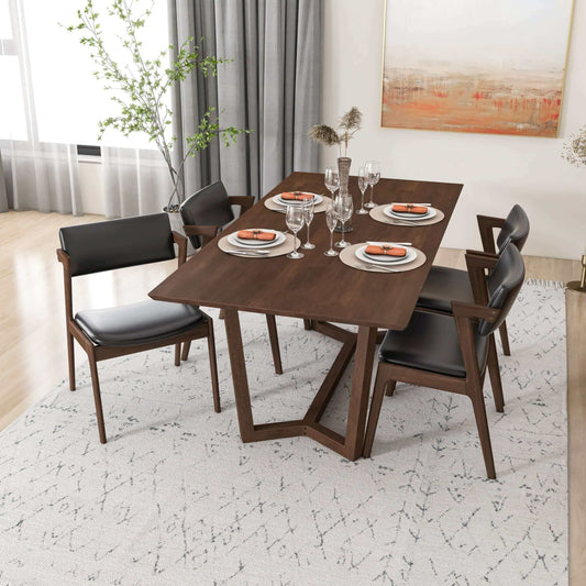 Marina - Dining Table And 4 Side Chairs - Oak / Black