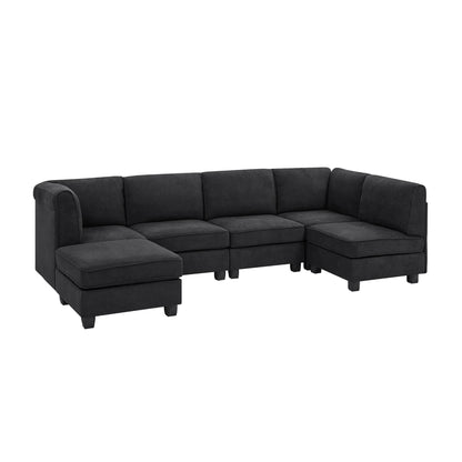 Upholstered Modular Sectional - Black
