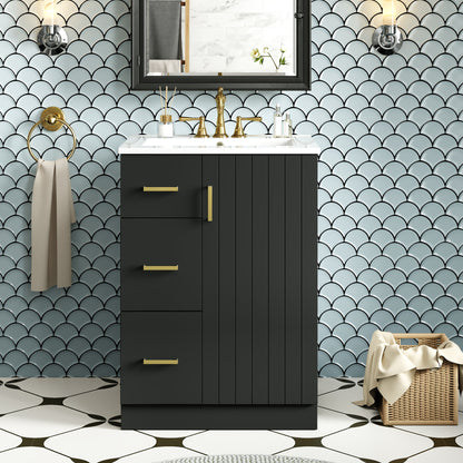 Bathroom Vanity With Under Mount Sink, 2 Drawers And Soft Closing Door