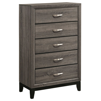 Gregory - 5 Drawer Chest - Smoke Gray