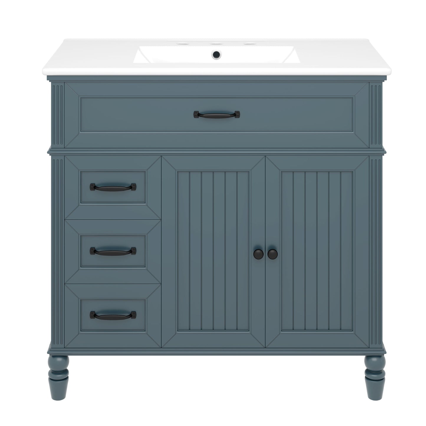 Bathroom Vanity With Sink, Freestanding Cabinet & Drawers