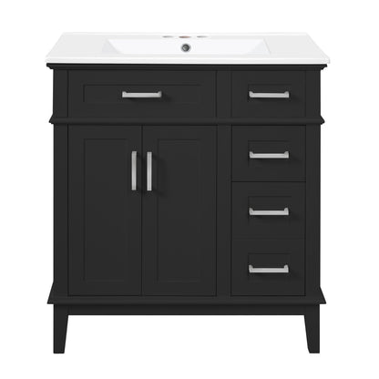 Modern Bathroom Vanity With Sink, Storage Cabinet, Soft Close Doors, Deep & Standard Drawers