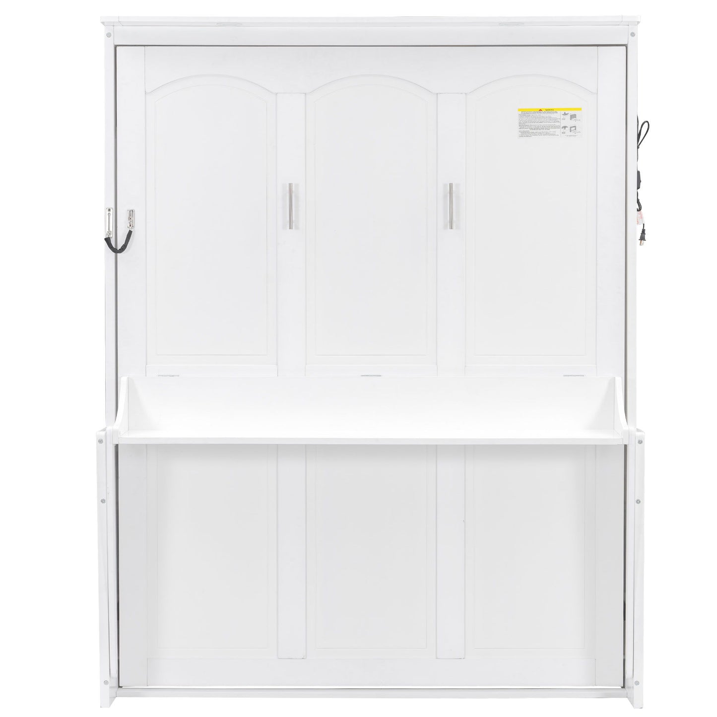 Murphy Bed With Desk, LED Lights & USB Charging Station