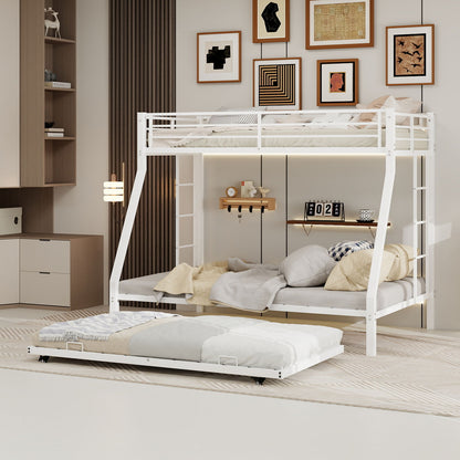 Bunk Bed For Kids, Convertible Frame With Ladders & Guardrail