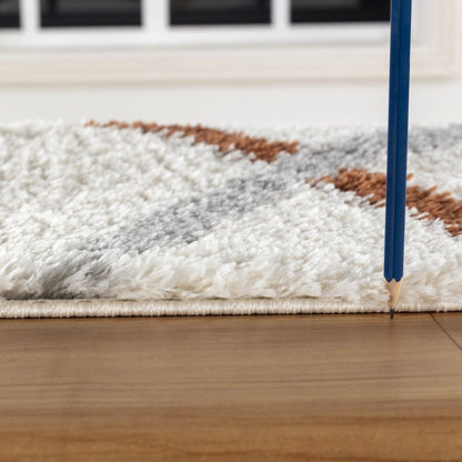 Loft Shag - 5' 3" X 7' Polypropylene Shaggy Area Rug - Ivory