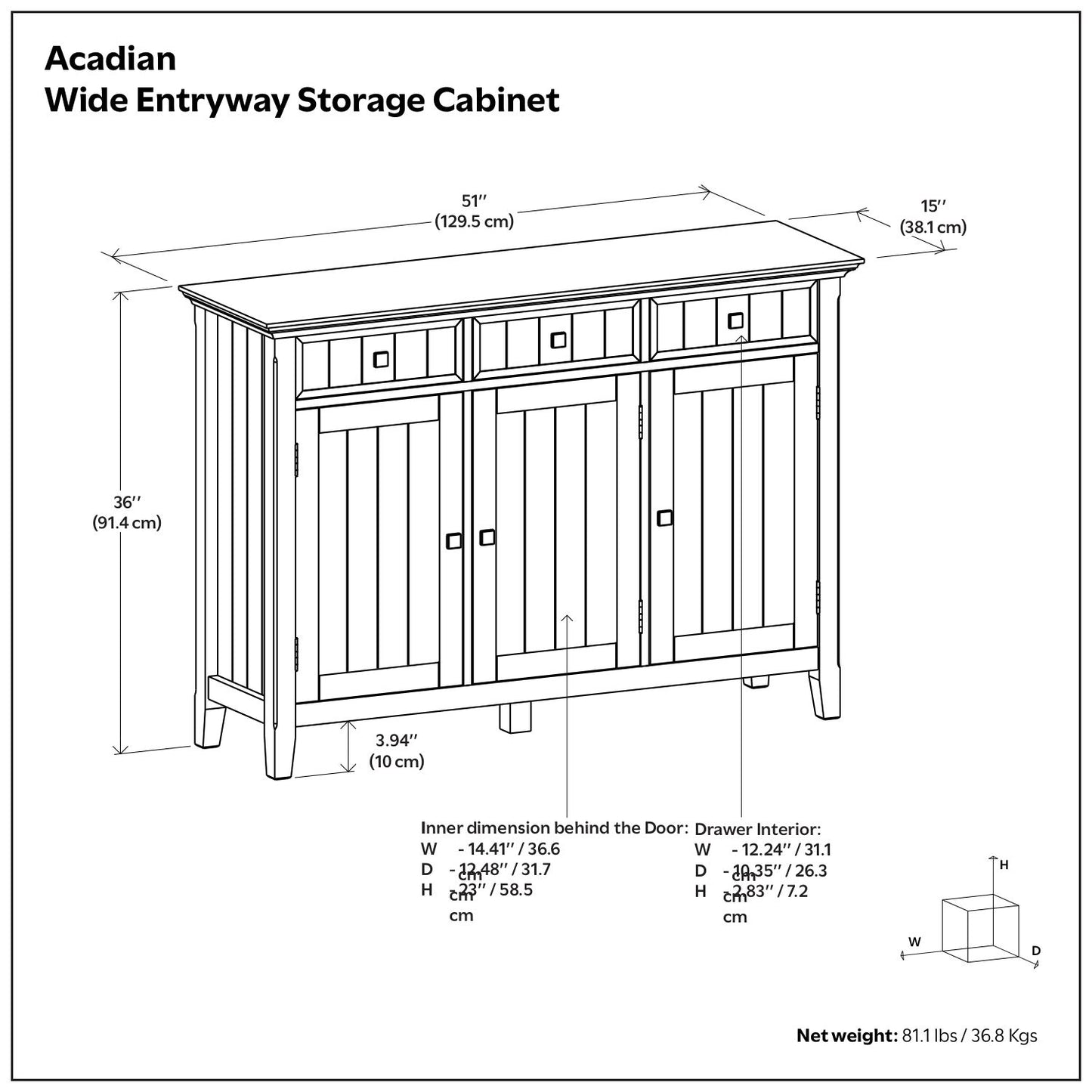 Acadian - Entryway Storage Cabinet - Brown
