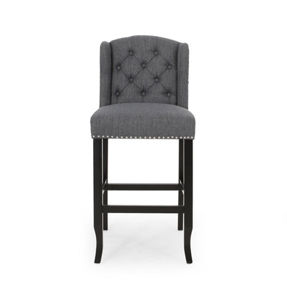 Vienna - Contemporary Fabric Tufted Wingback Counter Stools (Set of 2)