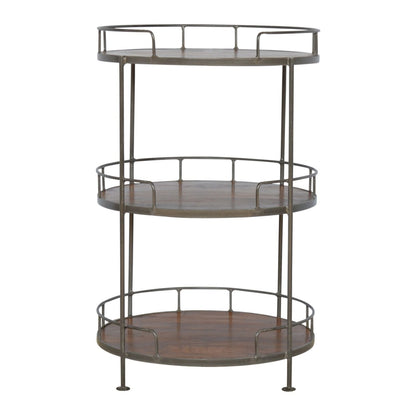 Round Butler Tray Table - Chestnut
