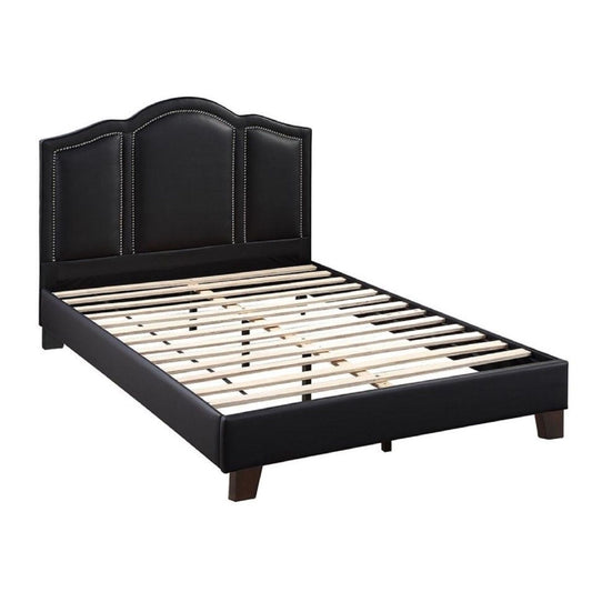 Full Size Bed With Unique Headboard - Black