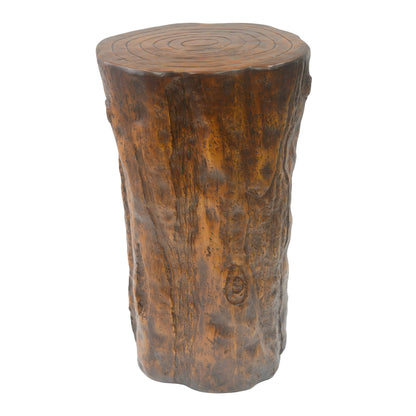 Tree Stump Side Table, Indoor / Outdoor Use - Antique Brown