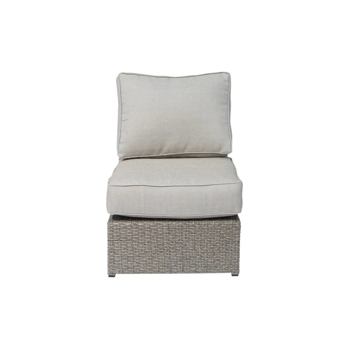 Outdoor 7 Person Conversation Set With Cushions, All Weather - Gray Mix