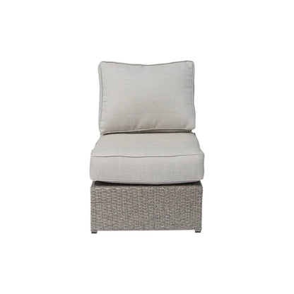 Outdoor 7 Person Conversation Set With Cushions, All Weather - Gray Mix