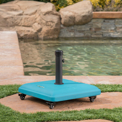 Wheelie - Stylish Square Umbrella Base With Stainless Steel Pole Handle