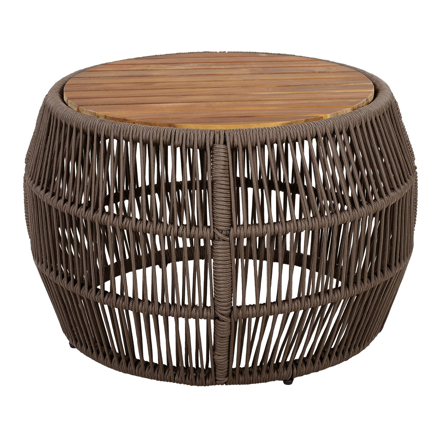 Round Side Table With Rope Frame