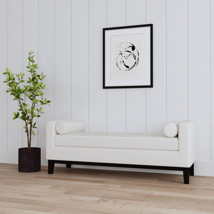 Thomas - Raised Arm Accent Bench - Ivory