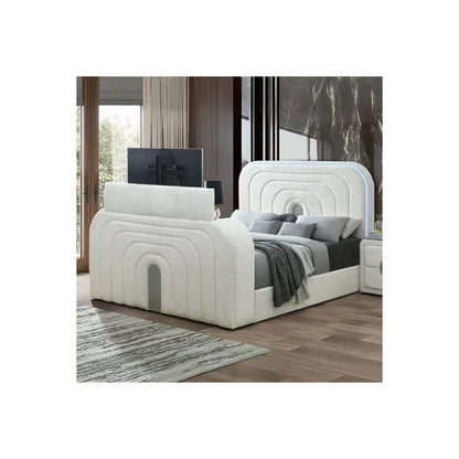 Shelyn - Bed With LED, TV Stand, Fireplace & Bluetooth