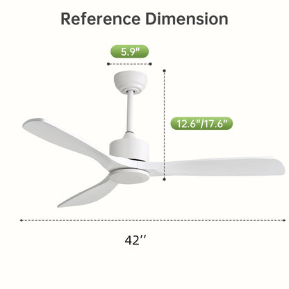 42" Ceiling Fan With DC Reversible Motor, 3 Blades, Timer Function