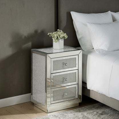 Noralie - Accent Table Mirrored / Faux Dimaonds - Silver