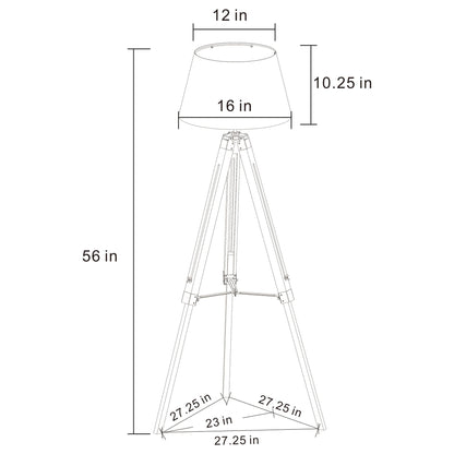Hannah - Floor Lamp With Tripod Base - Gray