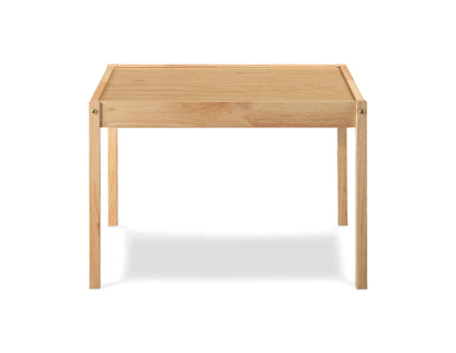 Della - 3 Piece Solid Wood Kids Table & Two Chair Set - Natural