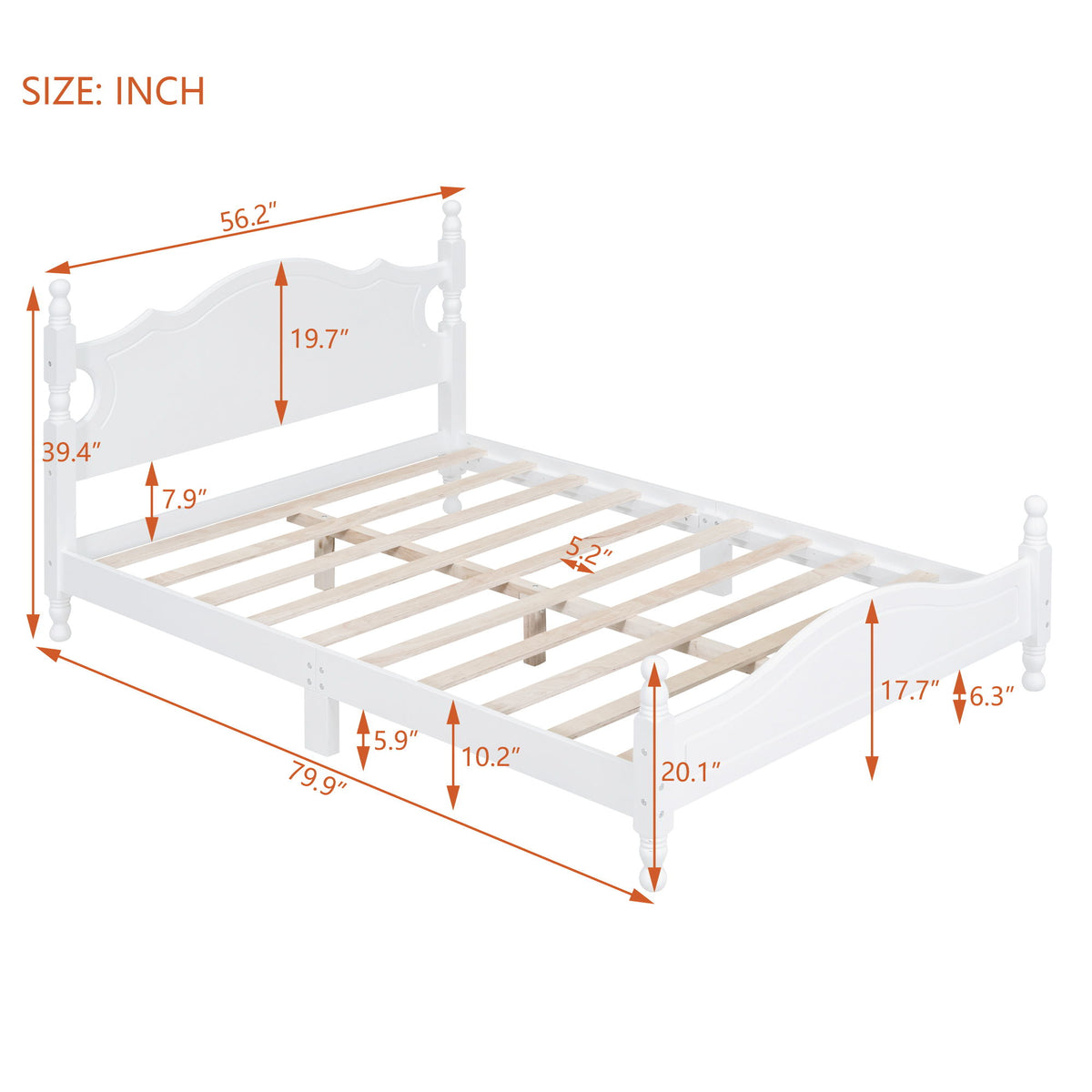 Platform Bed Frame With Slat Support