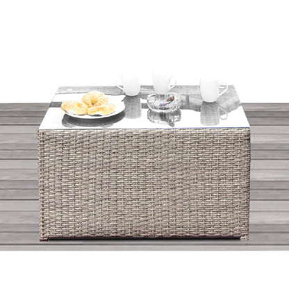 4 Person Outdoor Sofa Set With Cushions, Rustproof, 8 Piece - Gray Mix