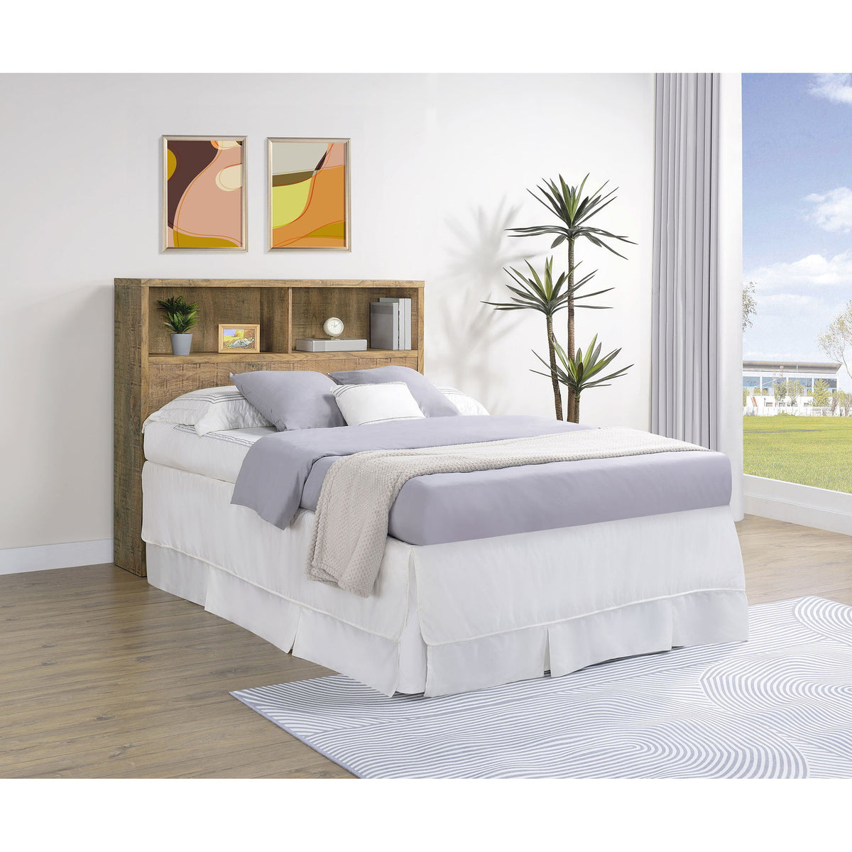 Geary - Bookcase Headboard With Open Cubbies