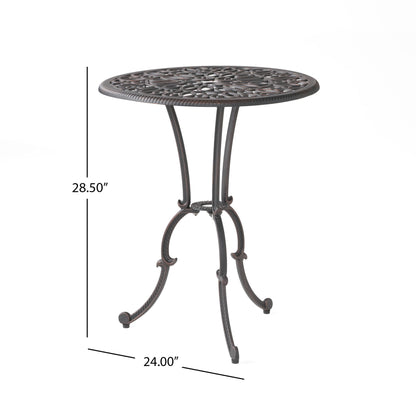 Charleston 3 Pieces Cast Bistro Set - Copper