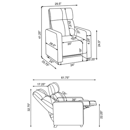 Warren - 3 Seater Reclining Home Theater - Black