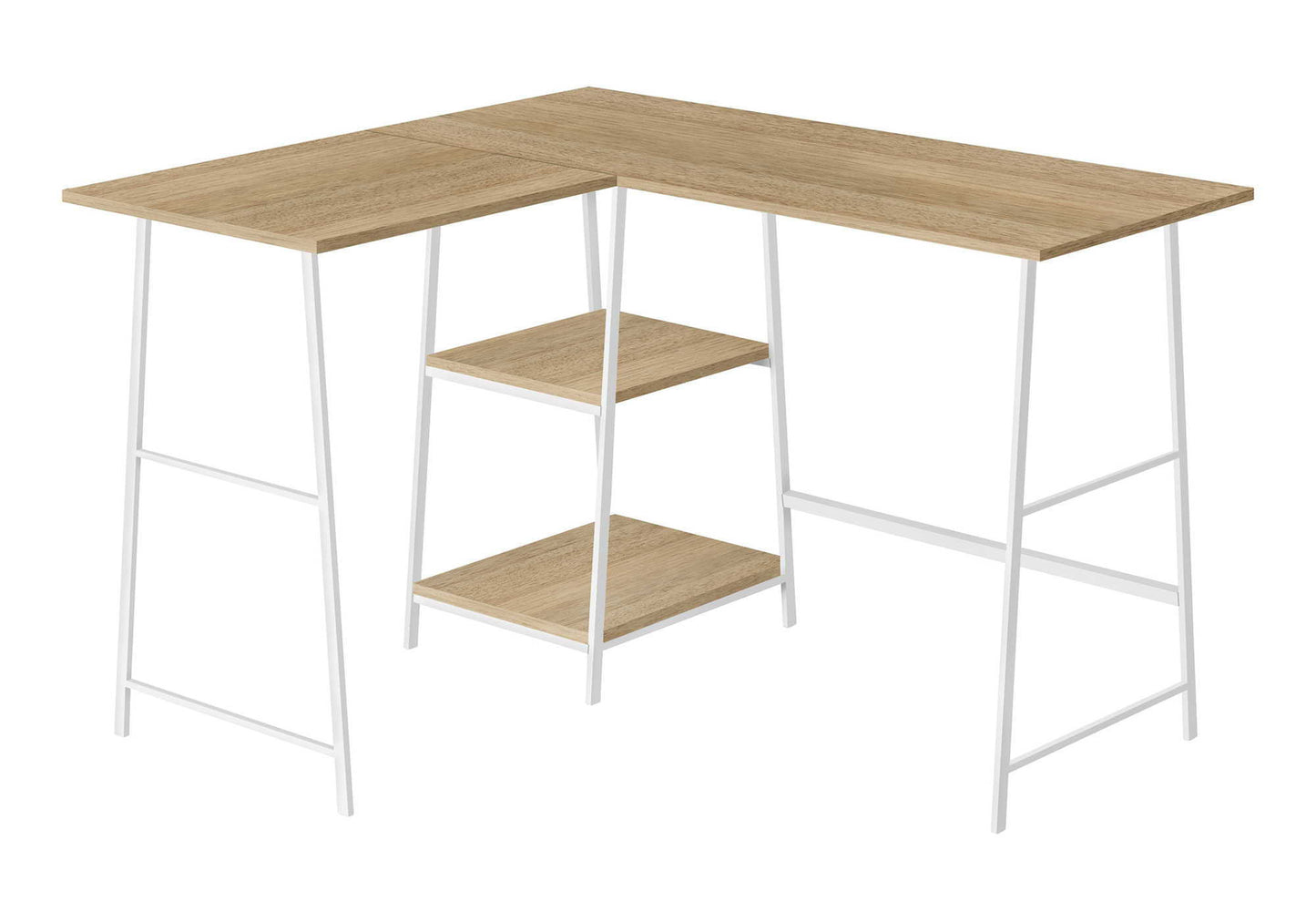 Computer Desk, Home Office, Corner, Storage Shelves, L Shape, Work, Laptop, Contemporary, Modern - Base
