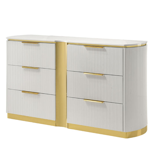 Giovanni - 6 Drawer Dresser (Only Dresser Included, Mirror Not Included) - White