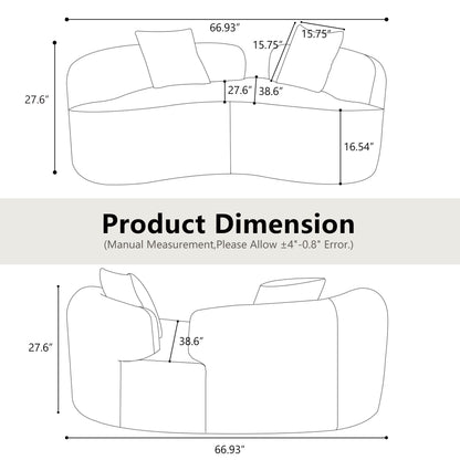 Modern Curved Loveseat