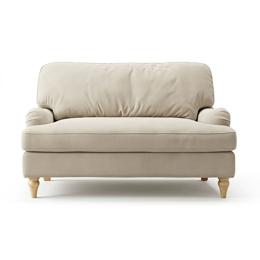 Loveseat Sofa, Upholstered Small Couch For Living Room - Cream Beige