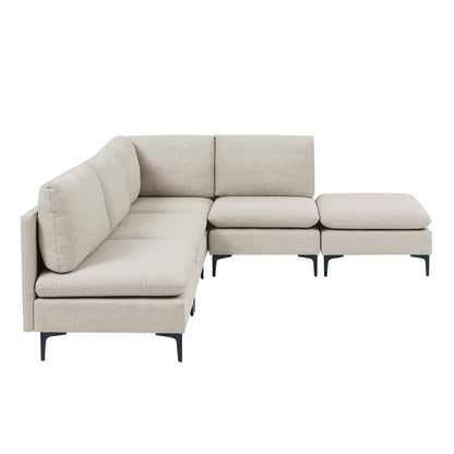 Upholstered Modular Sectional With Tall Legs, Medium Firm Seat