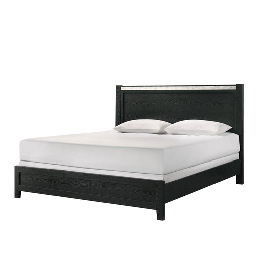 Contemporary Panel Bed With Accents