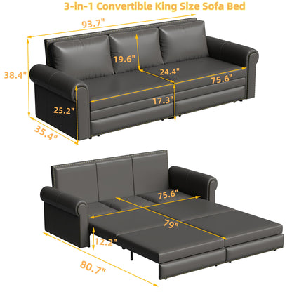 Chesterfield Sofa & Pull Out Bed