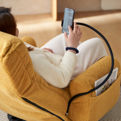 Adjustable Swivel Lounge Chair With 360 Degree Rotating Seat And Headrest Support