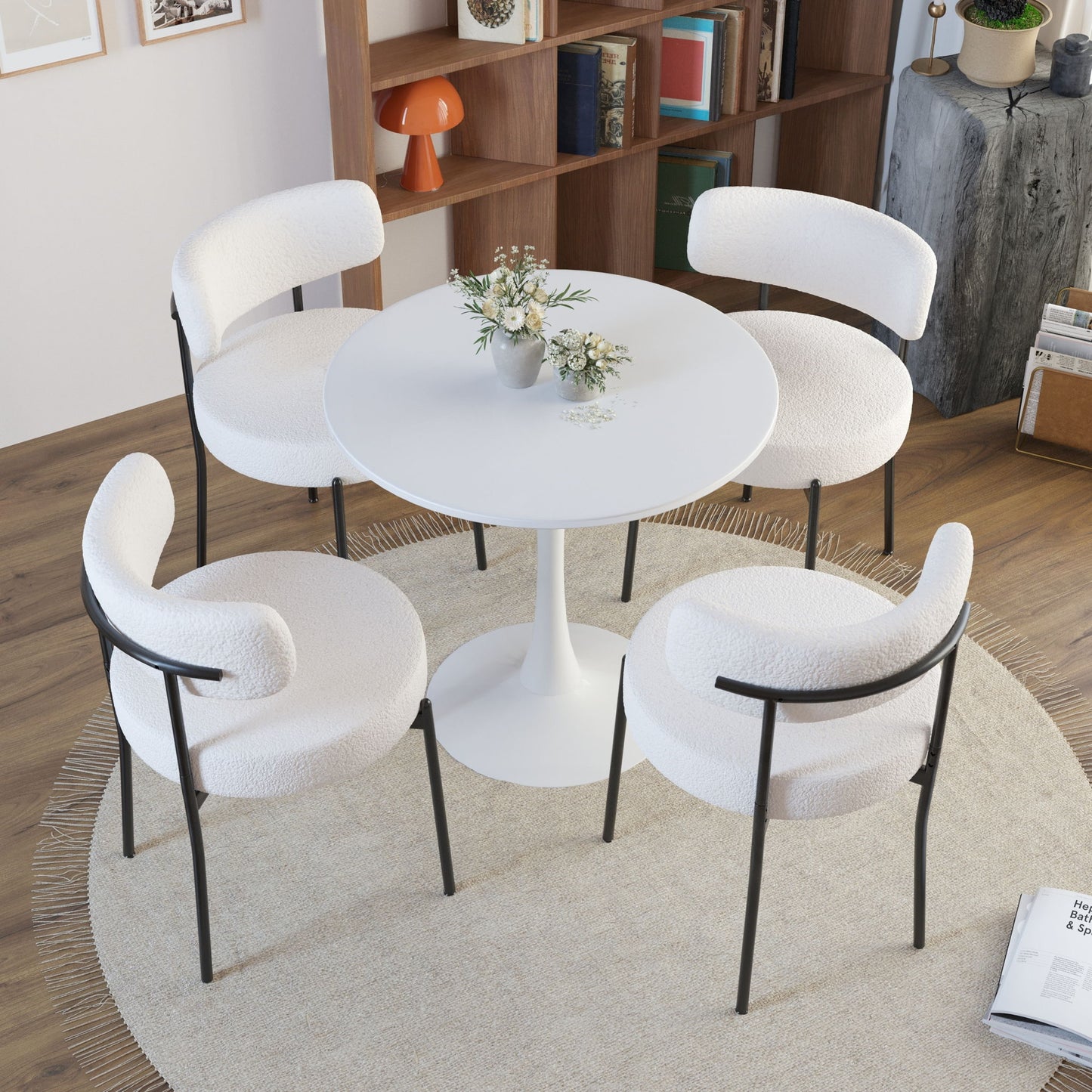 Mid-Century Modern Dining Chair With Curved Backrest