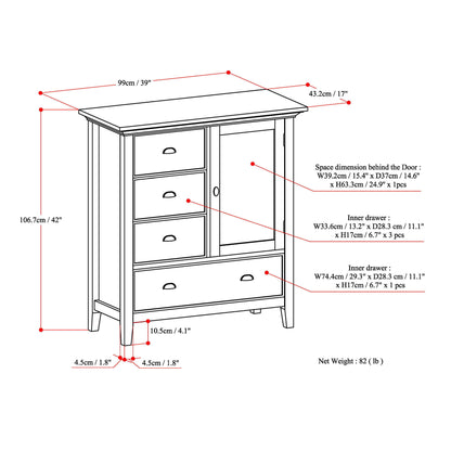 Redmond - Medium Storage Cabinet - Dark Brown