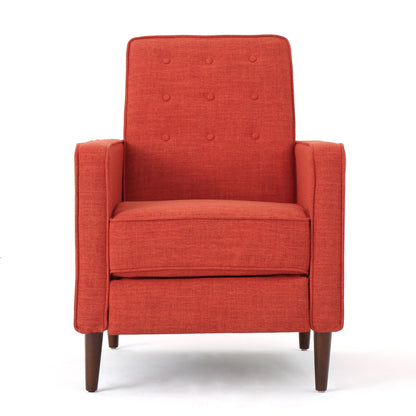 Mid-Century Modern Recliner With Button Tufted Waffle Stitch