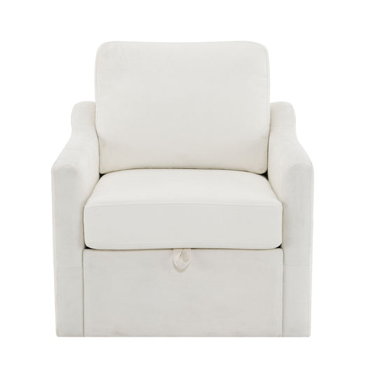 Swivel Arm Chair With USB Type-C Charging And Book Pocket