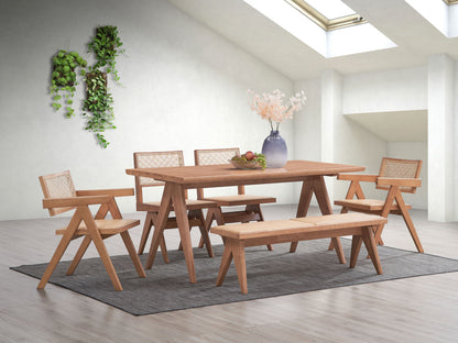 Valentina - 6 Piece Patio Furniture Set - Rattan / Natural