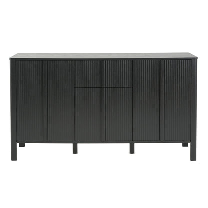 Colored Fluted Sideboard With 3 Doors And 1 Drawer