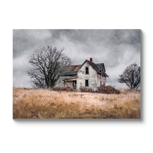 Framed Wall Art Barn Wall Art Country Field Landscape Poster Home Decor - Vintage